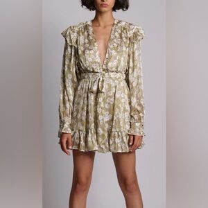Sabina musayev Evan long sleeve floral mini dress sz M NWT
